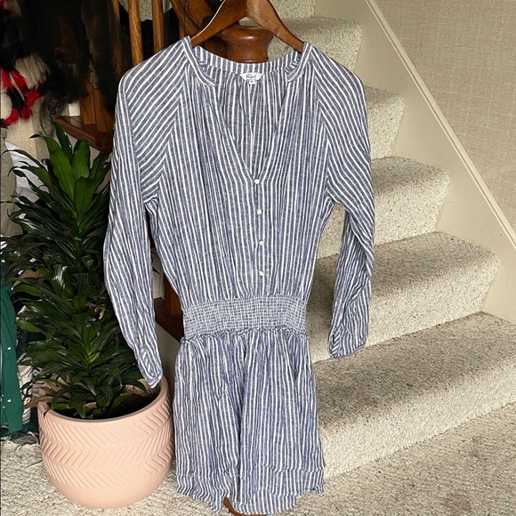 Rails Jasmine Tibet Stripe Navy and White Linen Dress - Picture 2 of 12